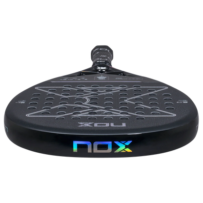 Nox NextGen Pro Attack 12K NFA Series 2026 low front edge view showing frame thickness and face surface