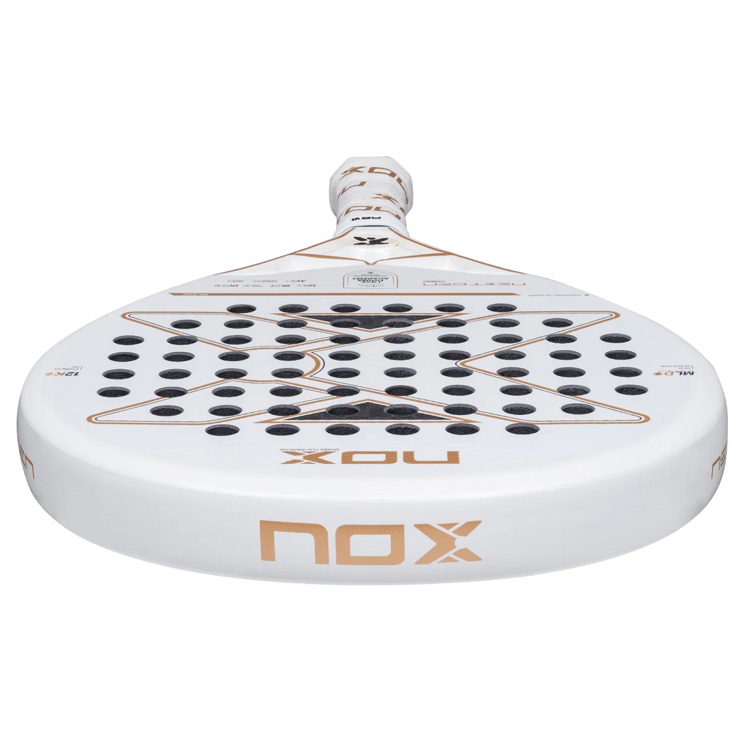 Nox NextGen Pro Hybrid 12K NFA Series 2026 low front edge view showing frame thickness and hole pattern