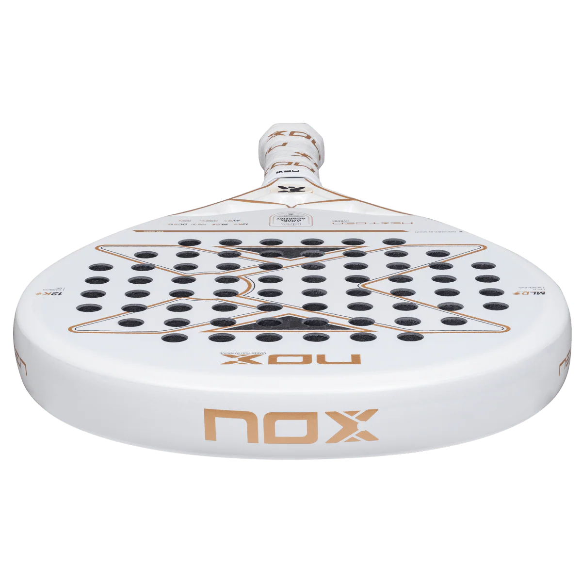 Nox NextGen Pro Hybrid 12K NFA Series 2026 low front edge view showing frame thickness and hole pattern