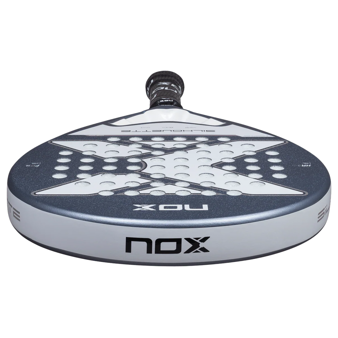 Nox X-ONE Silhouette 2026 padel racket low front edge view showing frame thickness, designed for lightweight play