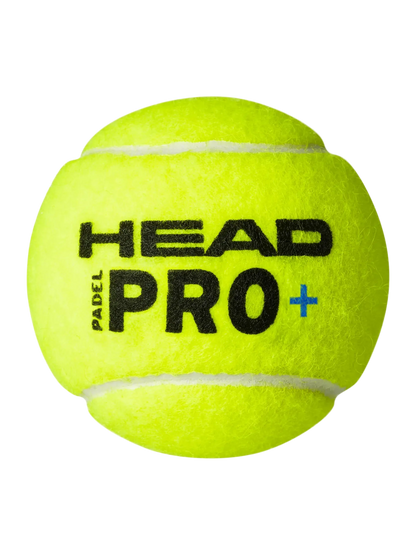 One single HEAD Pro+ padel tennis control ball, individual ball, close up view with branding