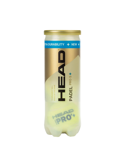One single can of HEAD Pro S+ padel tennis speed balls, 3 balls in total. front image