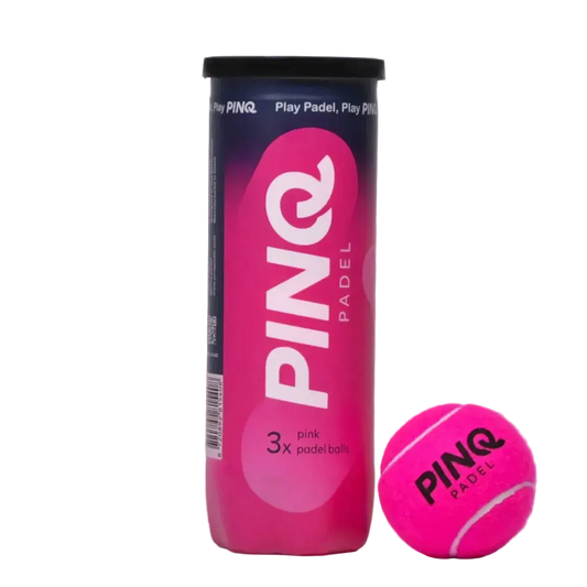 Pinq padel balls 3 ball tube pink padel balls front view designed for all level players