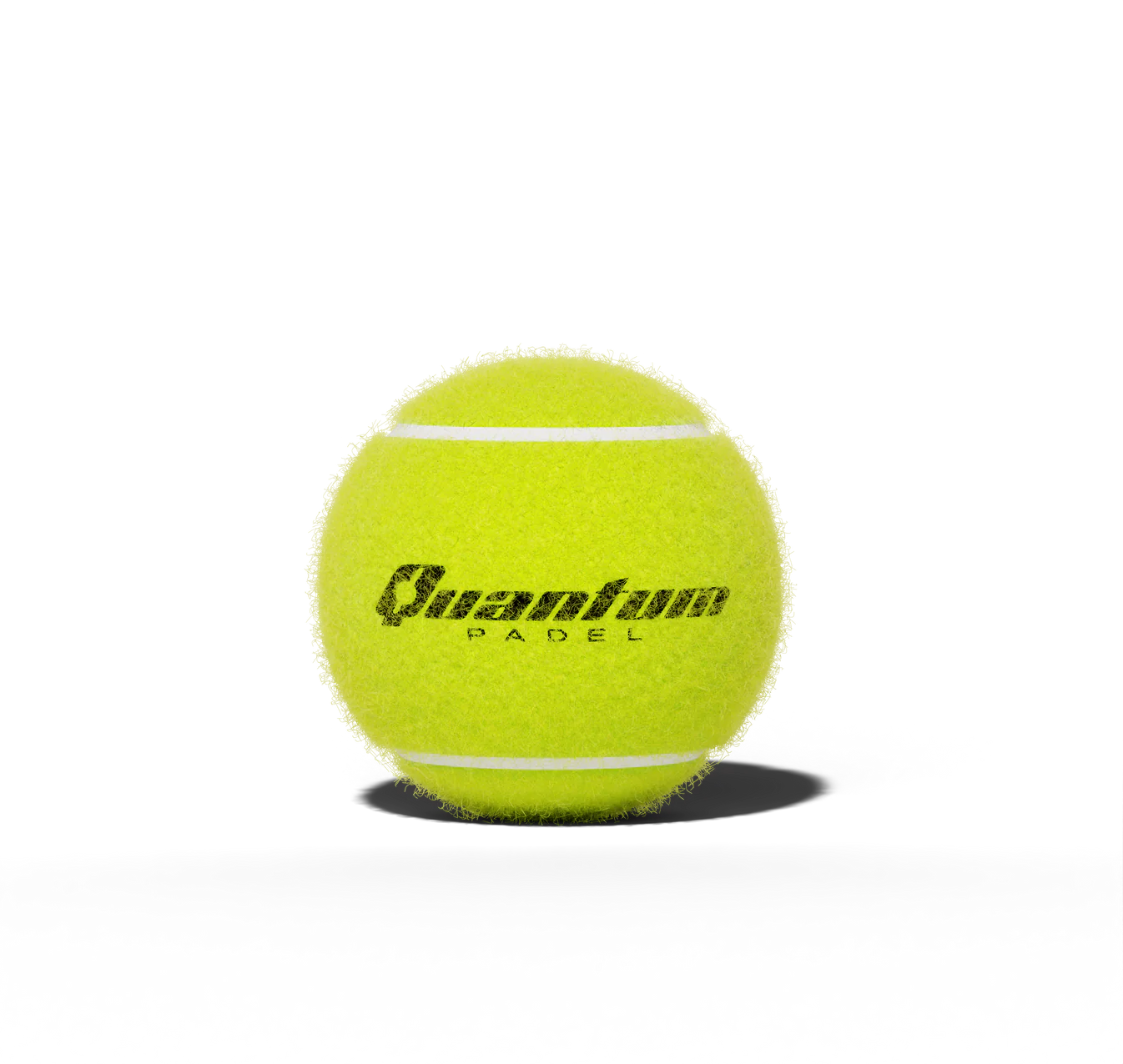 Quantum Pro padel ball close up showing felt texture and official branding