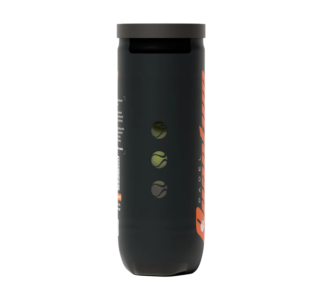 Quantum Pro padel balls pressurised tube side view showing premium packaging