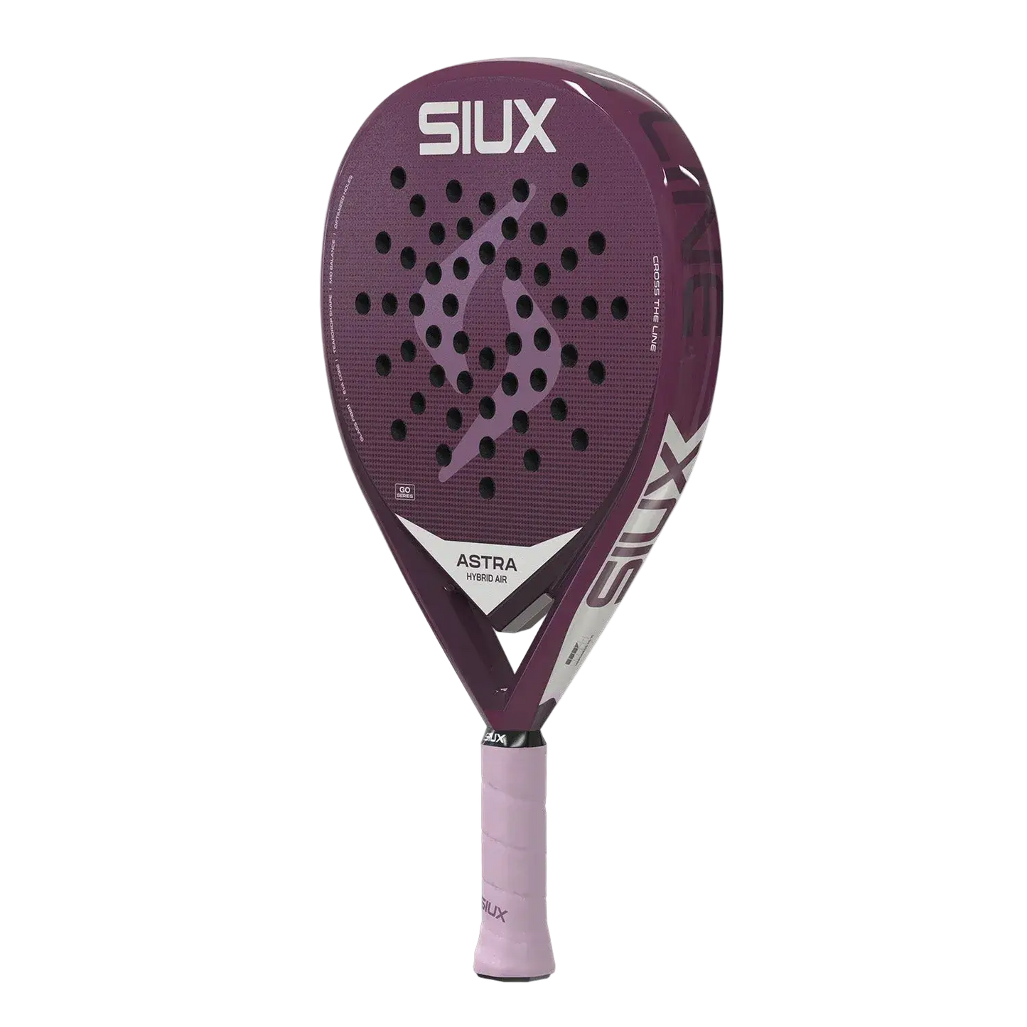 Siux Astra Hybrid Air 2026 women’s padel racket angled view, manoeuvrable hybrid shape, designed for beginner players