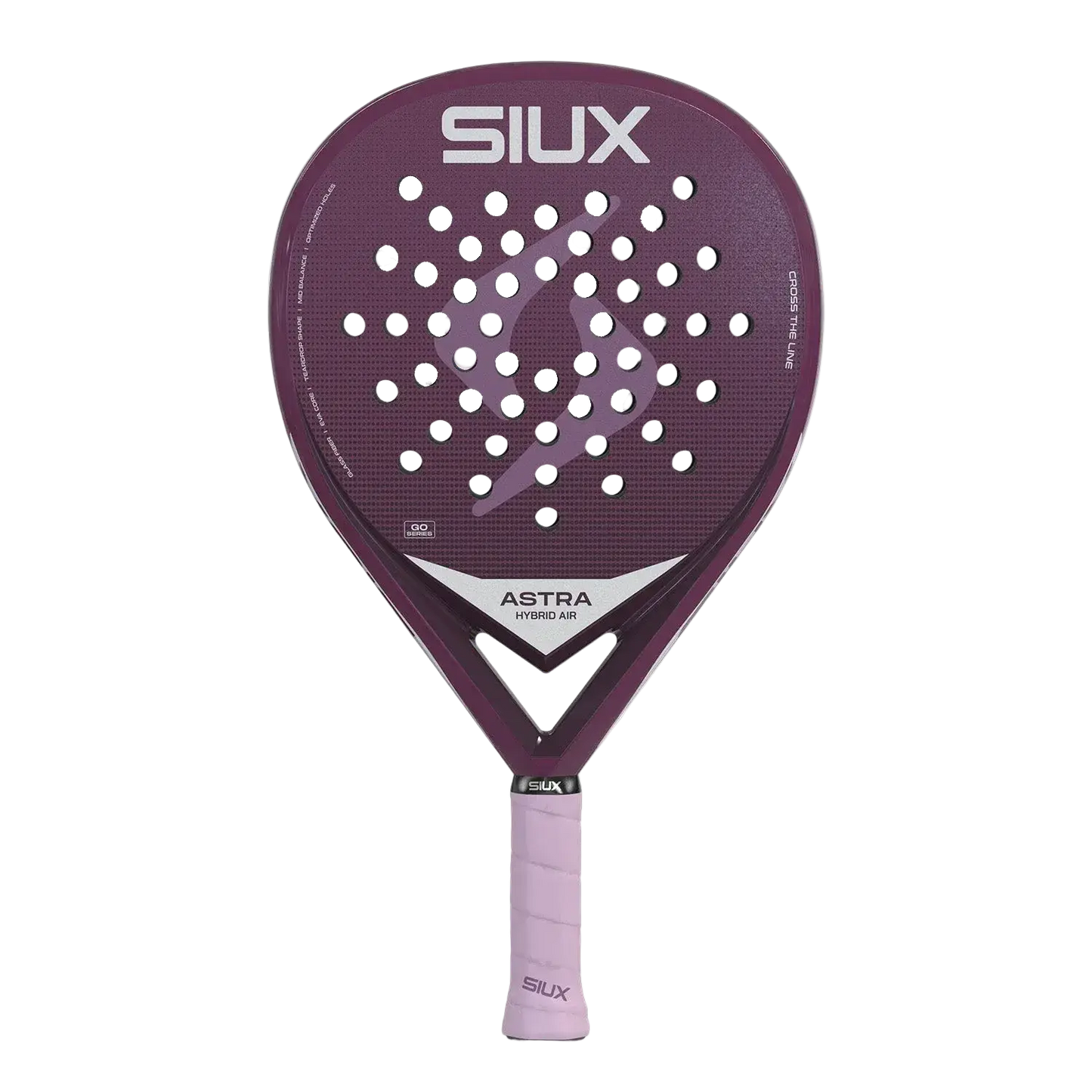 Siux Astra Hybrid Air 2026 women’s padel racket front view, lightweight hybrid design, designed for beginner players