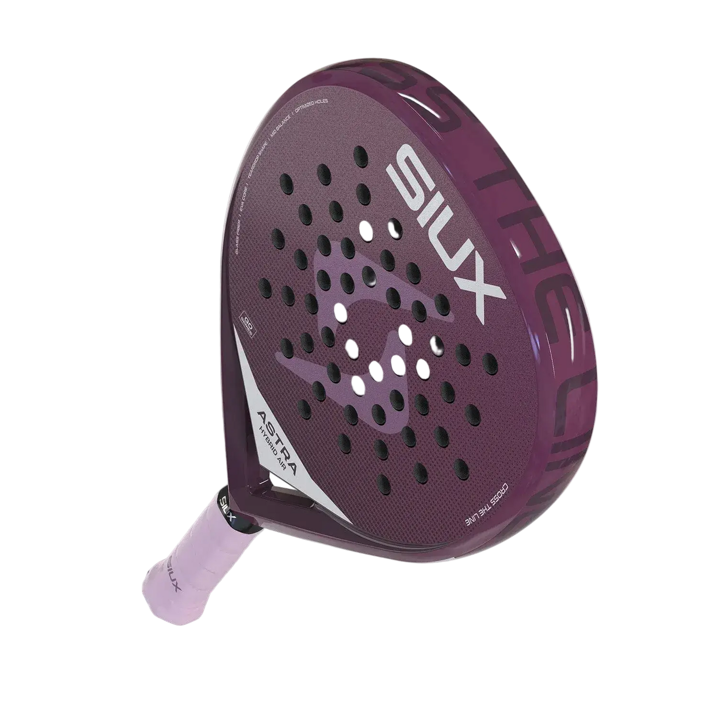 Siux Astra Hybrid Air 2026 women’s padel racket hole pattern detail, control focused layout, designed for beginner players