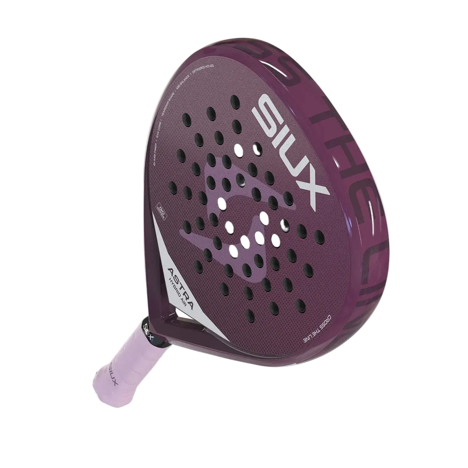 Siux Astra Hybrid Air 2026 women’s padel racket hole pattern detail, control focused layout, designed for beginner players