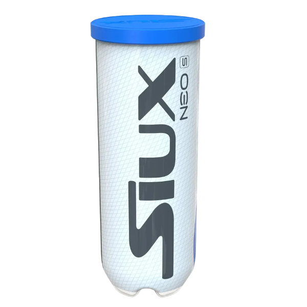 Siux neo speed padel balls single tube with blue lid and siux branding designed for all padel players.