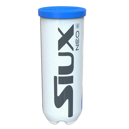 Siux neo speed padel balls single tube with blue lid and siux branding designed for all padel players.
