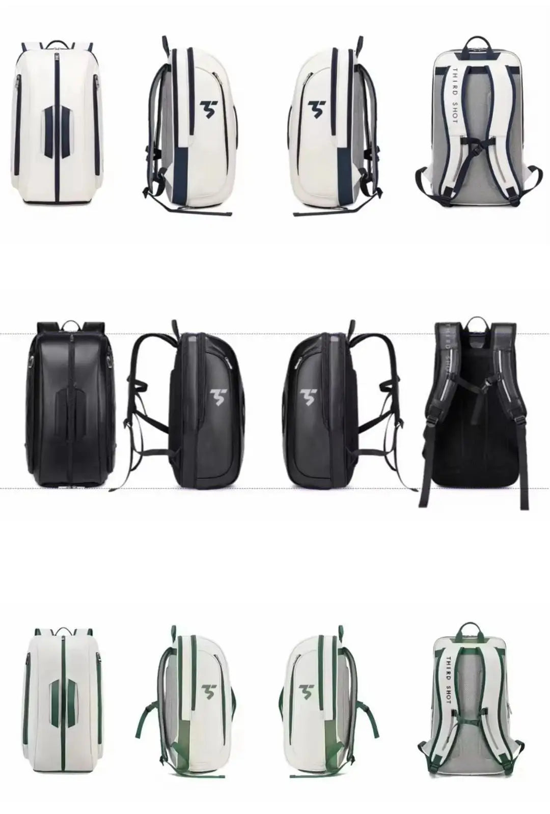 Third Shot game ready sports rucksack, multiple angle views showing front, side and back design details