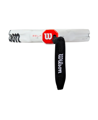Wilson Bela LS V3 2025 padel racket side profile view showing thickness and carbon frame structure, designed for intermediate players.