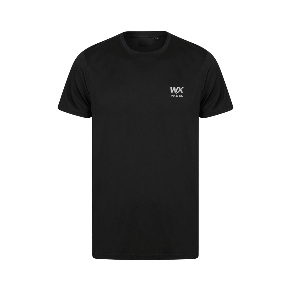 WX Padel Men’s Performance Division T-Shirt in black with grey chest logo