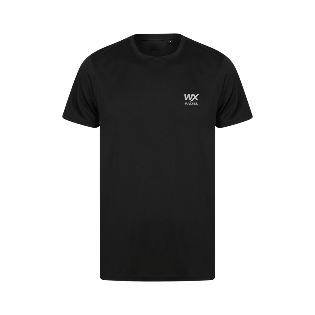WX Padel Men’s Performance Division T-Shirt in black with grey chest logo