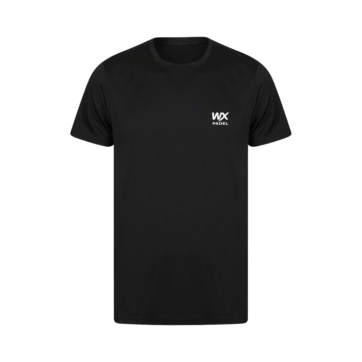 WX Padel Men’s Performance T-Shirt in black with white chest logo