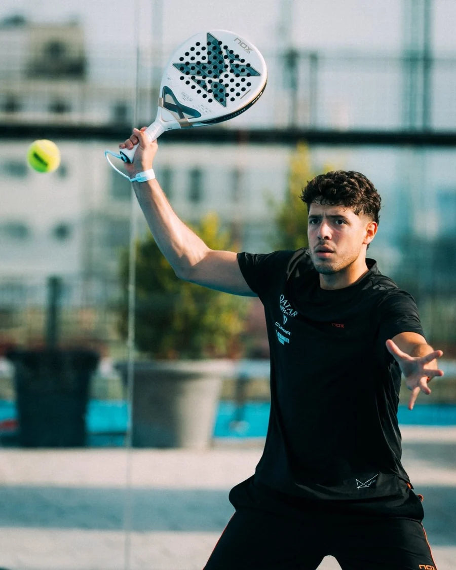 Agustín Tapia playing padel with the NOX AT10 Luxury Genius 12K Alum XTREM 2026 racket