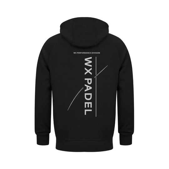 WX Padel Performance Division Pullover Hoodie in black with large rear print