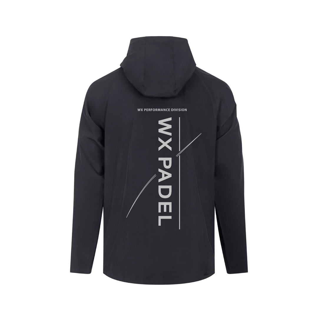 WX Padel Performance Division Technical Full-Zip Hoodie in black with large rear print