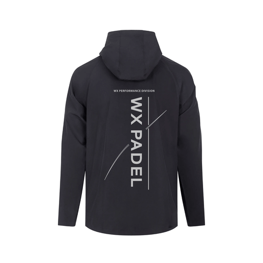 WX Padel Performance Division Technical Full-Zip Hoodie in black with large rear print