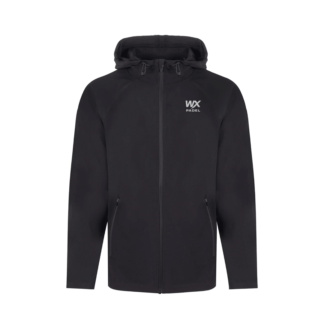 WX Padel Performance Division Technical Full-Zip Hoodie in black with grey chest logo