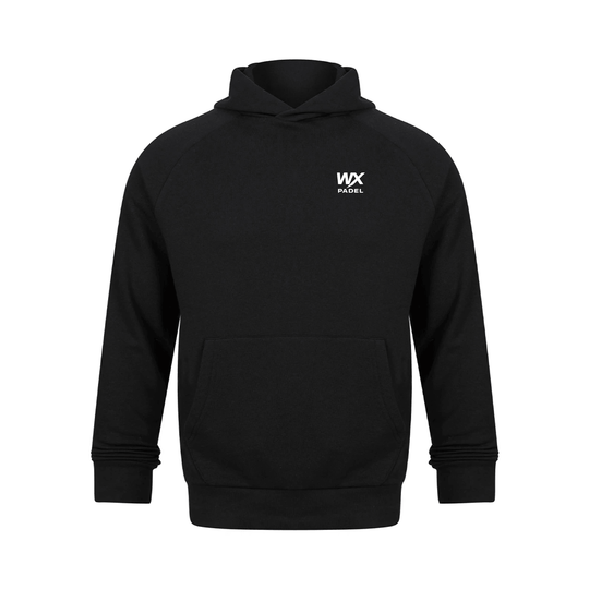 WX Padel Pullover Hoodie in black with white chest logo
