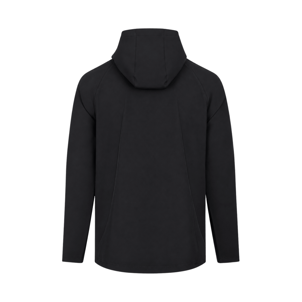 Rear view of WX Padel Technical Full-Zip Hoodie in black