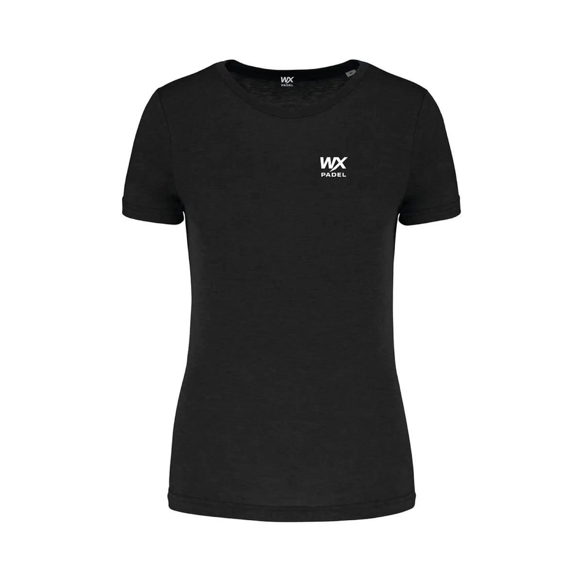 WX Padel Women’s Performance T-Shirt in black with white chest logo